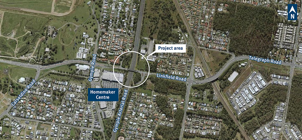 Linkfield Road Interchange Upgrade project map