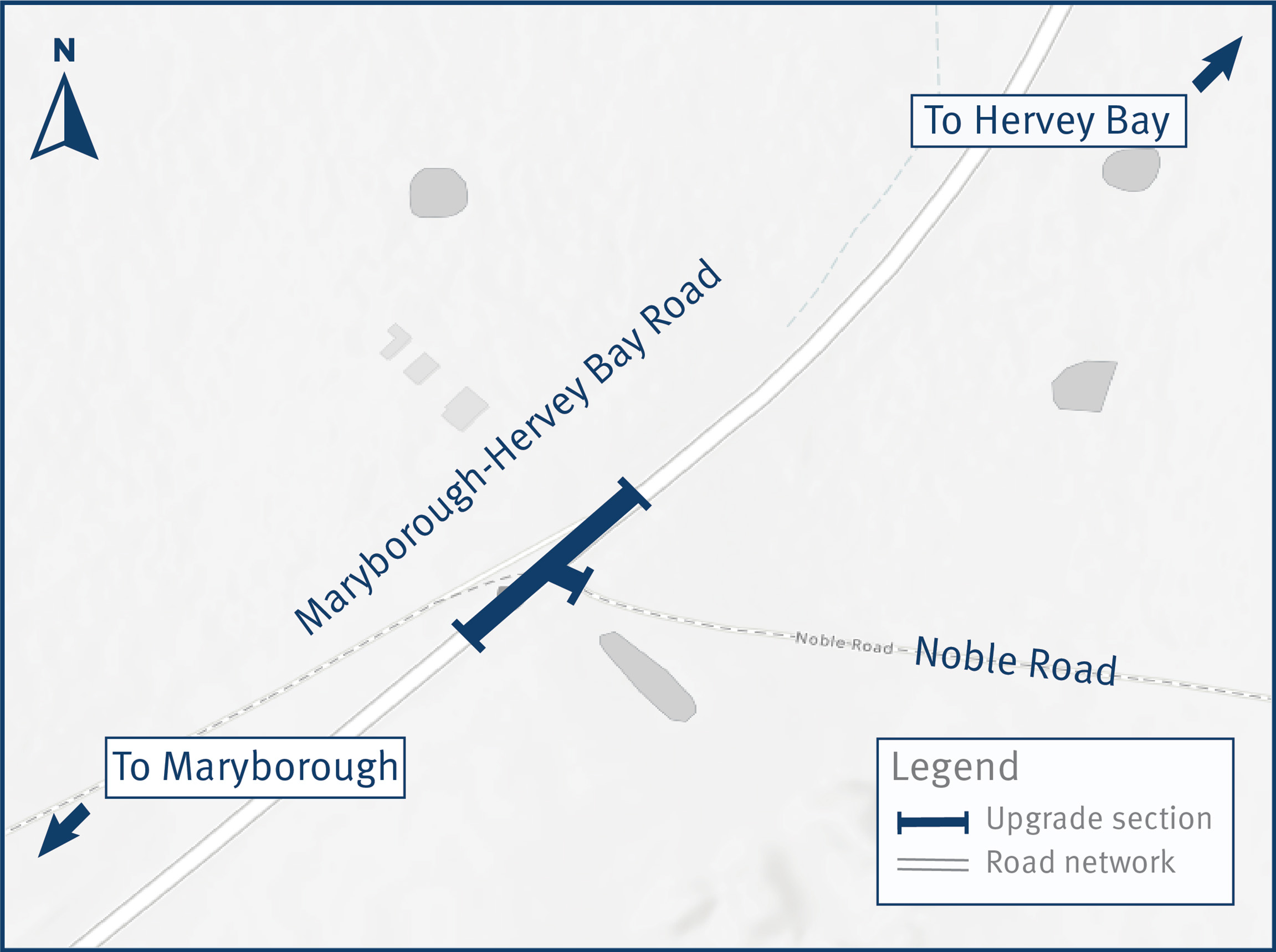 Project map Maryborough–Hervey Bay Road intersection upgrades and safety works - Noble Road