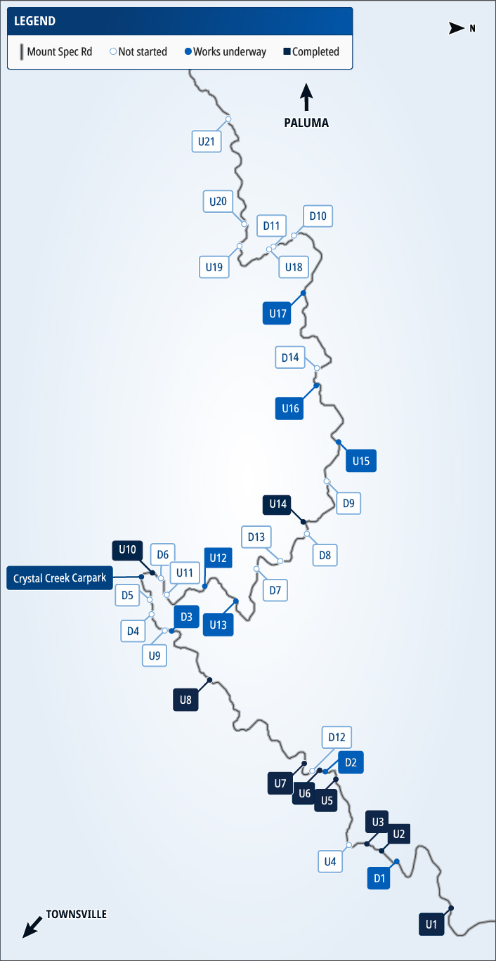 Mount Spec Road rehabilitation project map