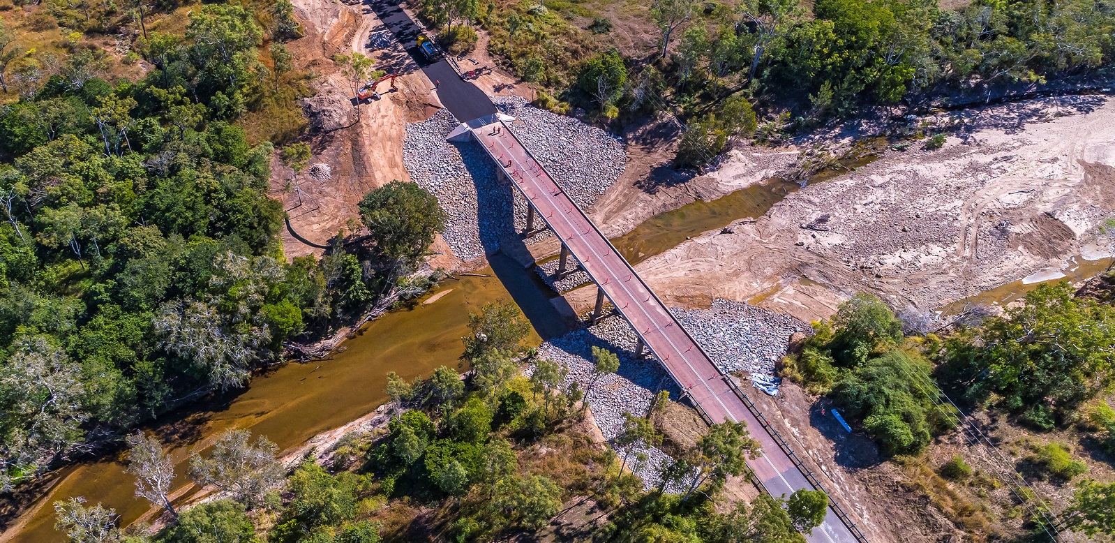 Aerial view of Alice River Bridge (completed)