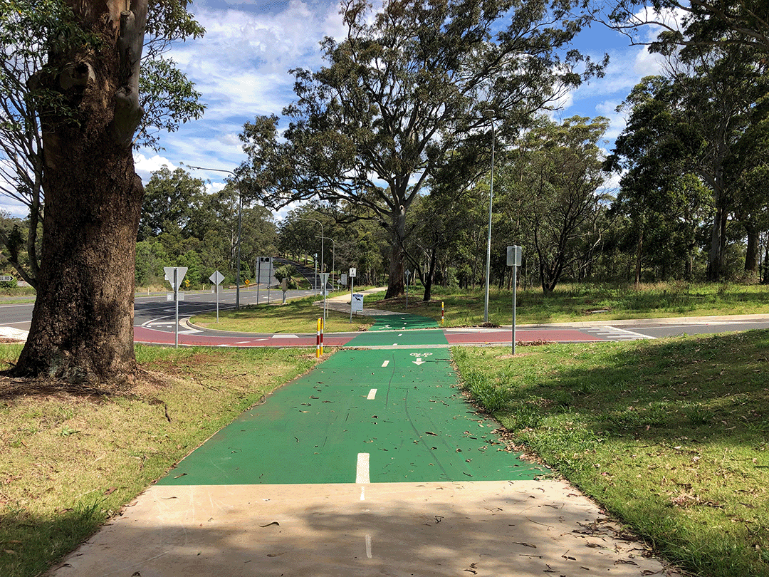Bikeway between Mitchell Road and Toowoomba Christian College. 