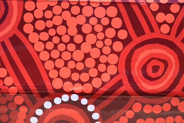 Close up of the indigenous artwork on the first 3 NGR trains