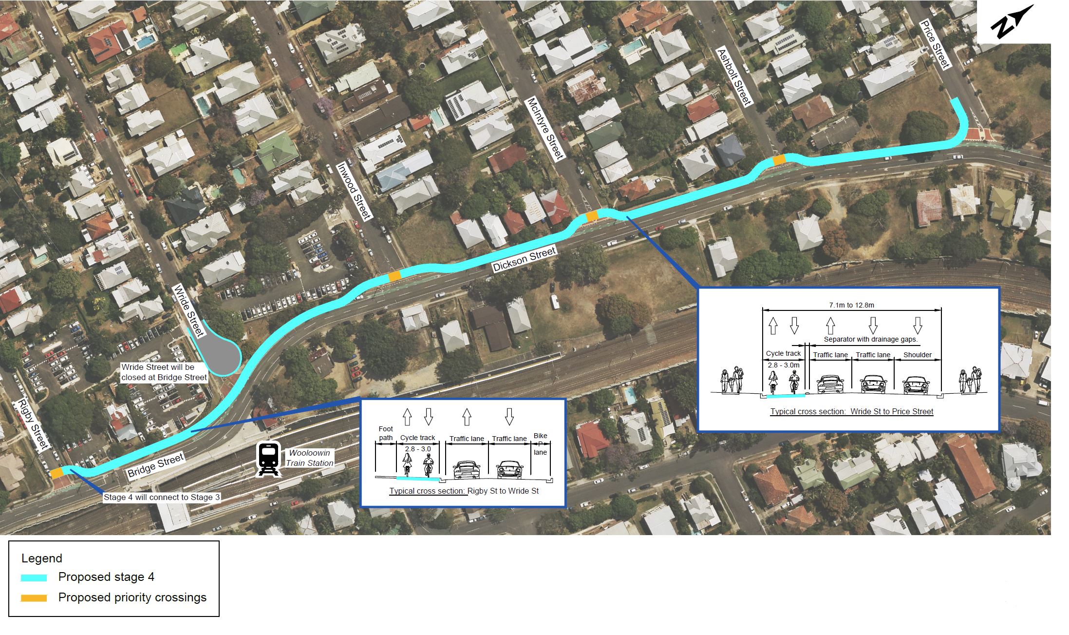 North Brisbane Bikeway Stage 4 Rigby Street to Price Street Wooloowin