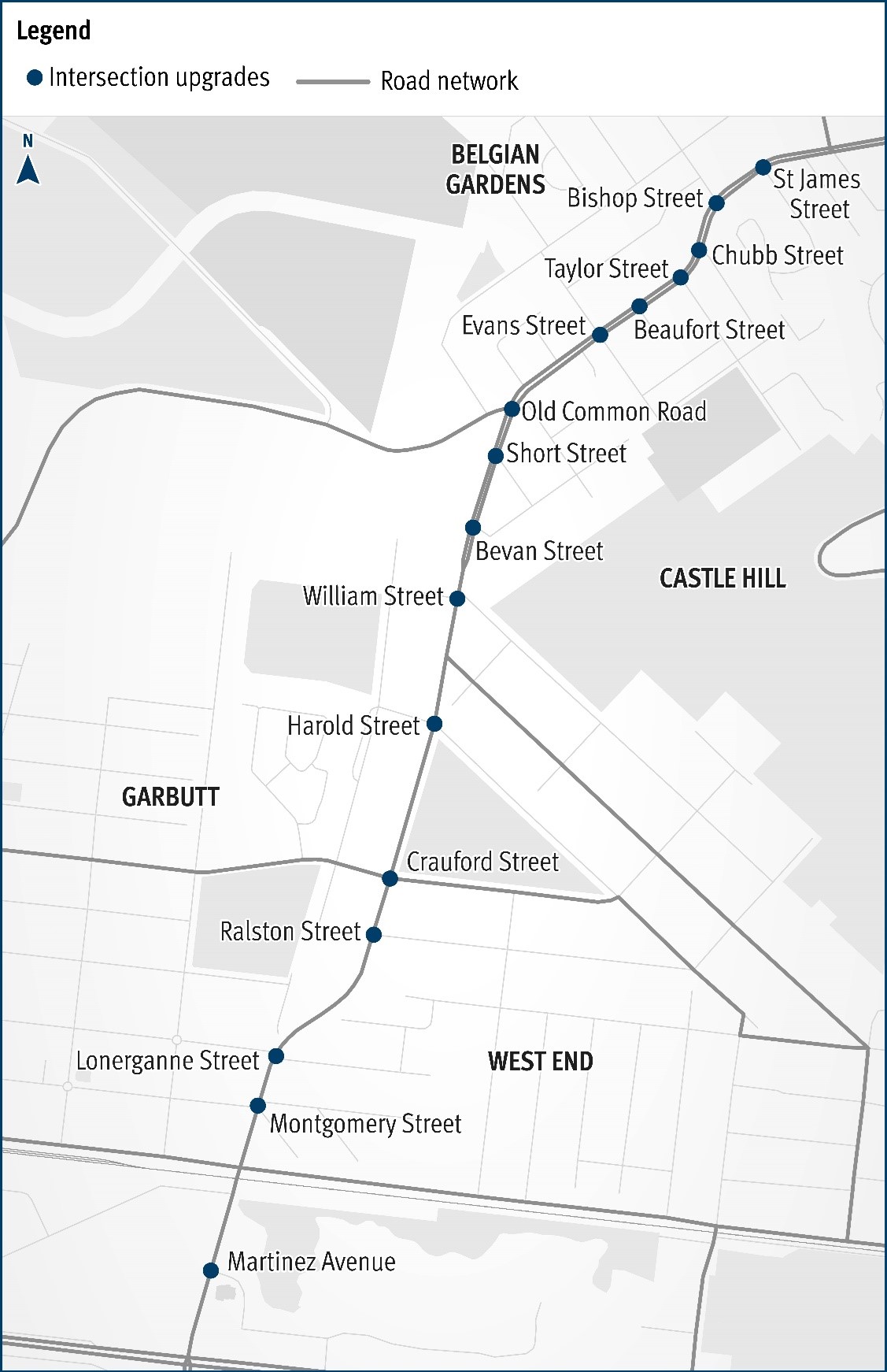 North Ward Road (Townsville), various locations (Stage 1), improve