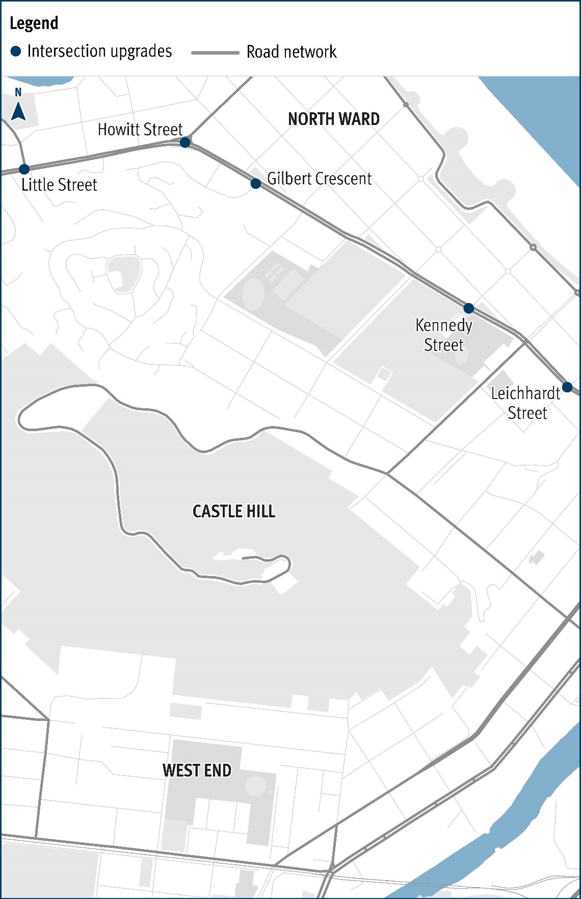 North Ward Road (Townsville), various locations (Stage 1), improve