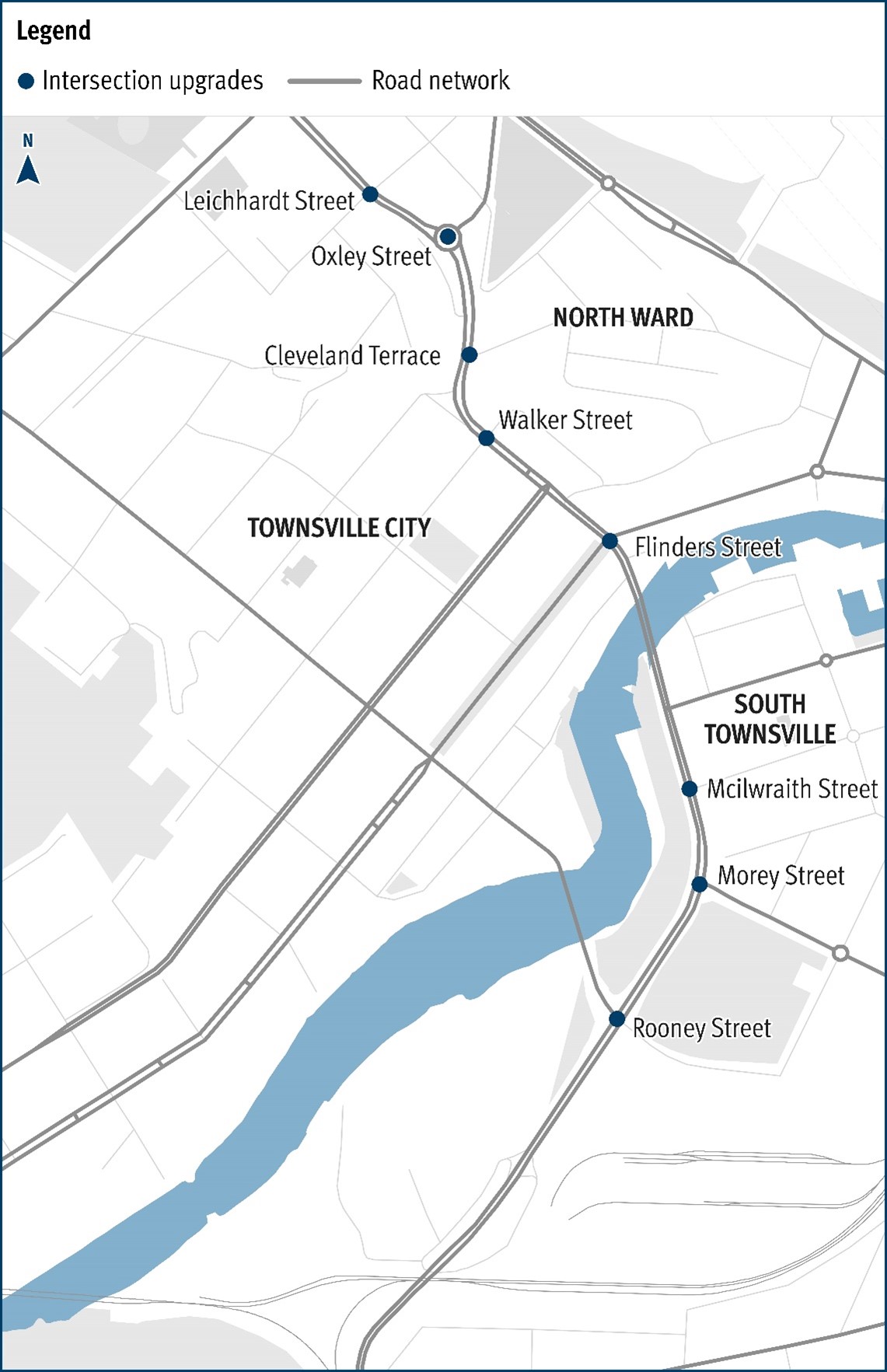 North Ward Road (Townsville), various locations (Stage 1), improve