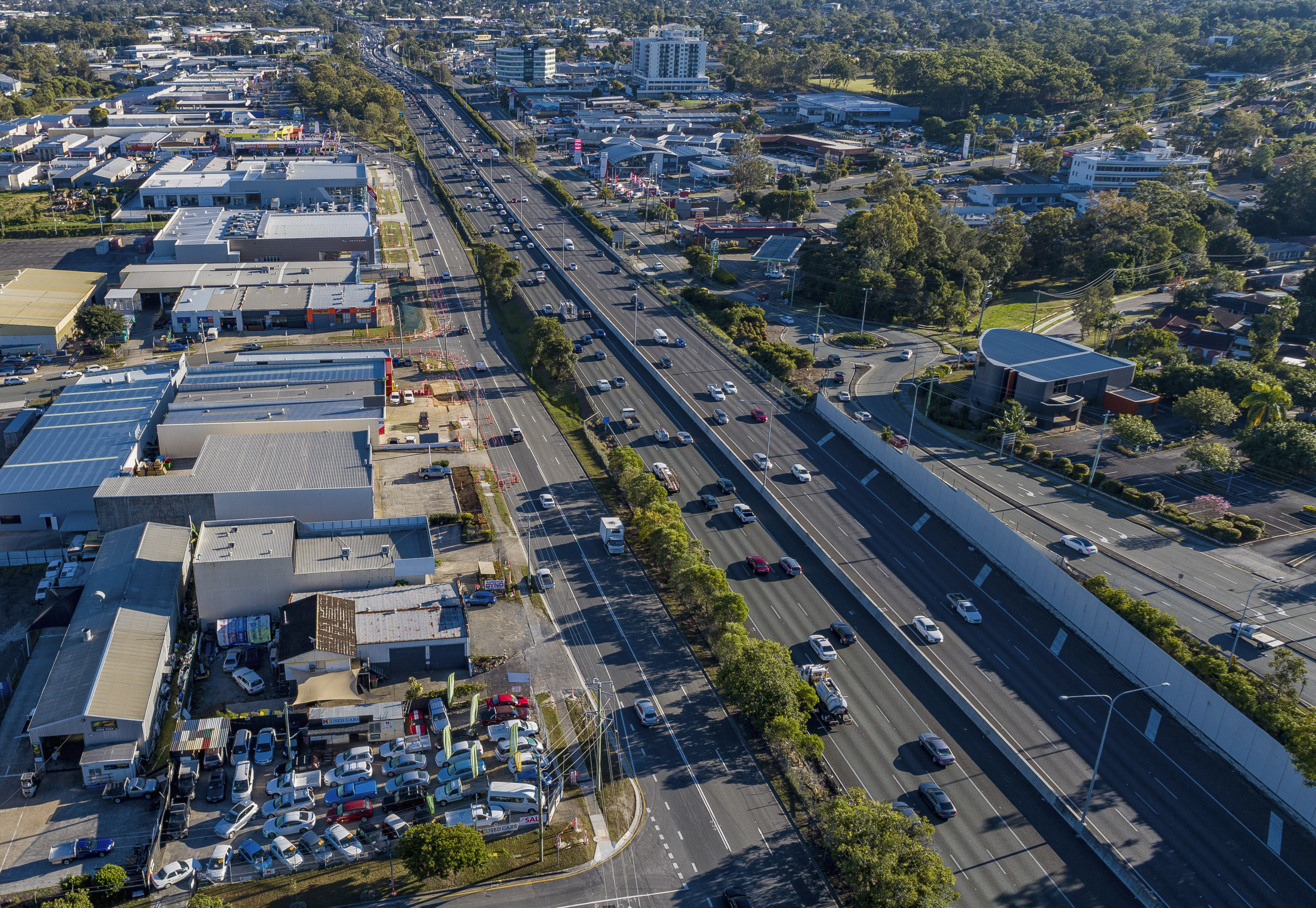 Aerial photo of Pacific Highway early works location