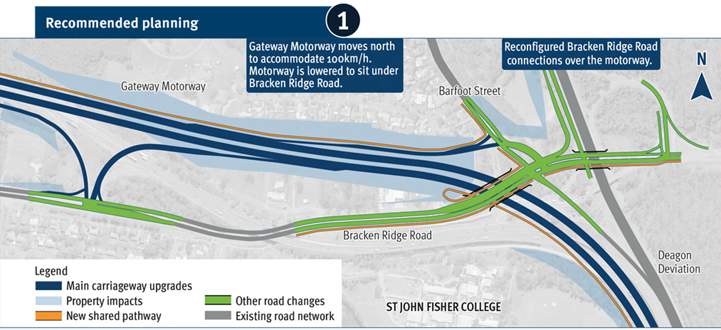 Gateway Motorway Bracken Ridge to Pine River Location map December 2023