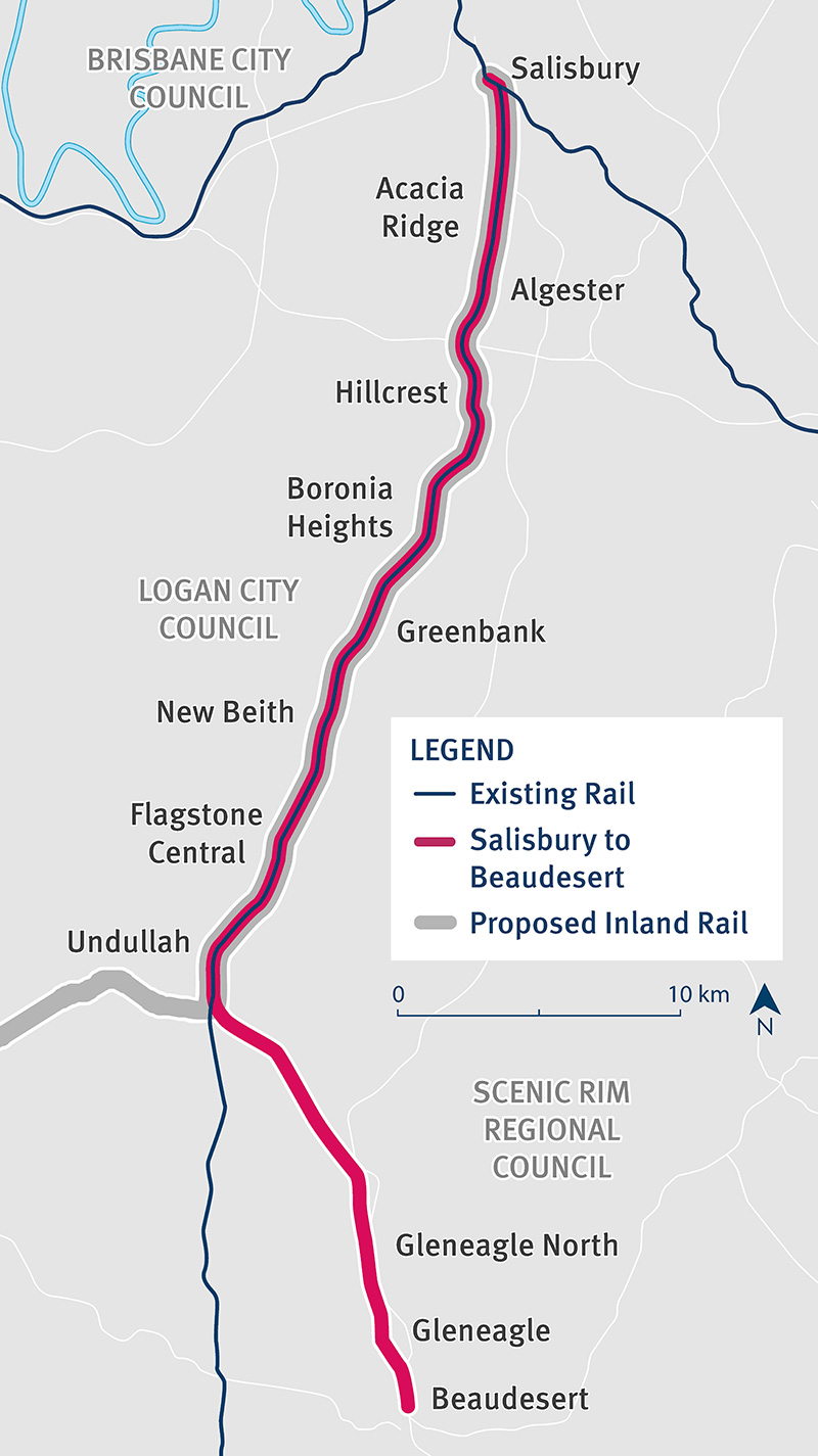Salisbury to Beaudesert map