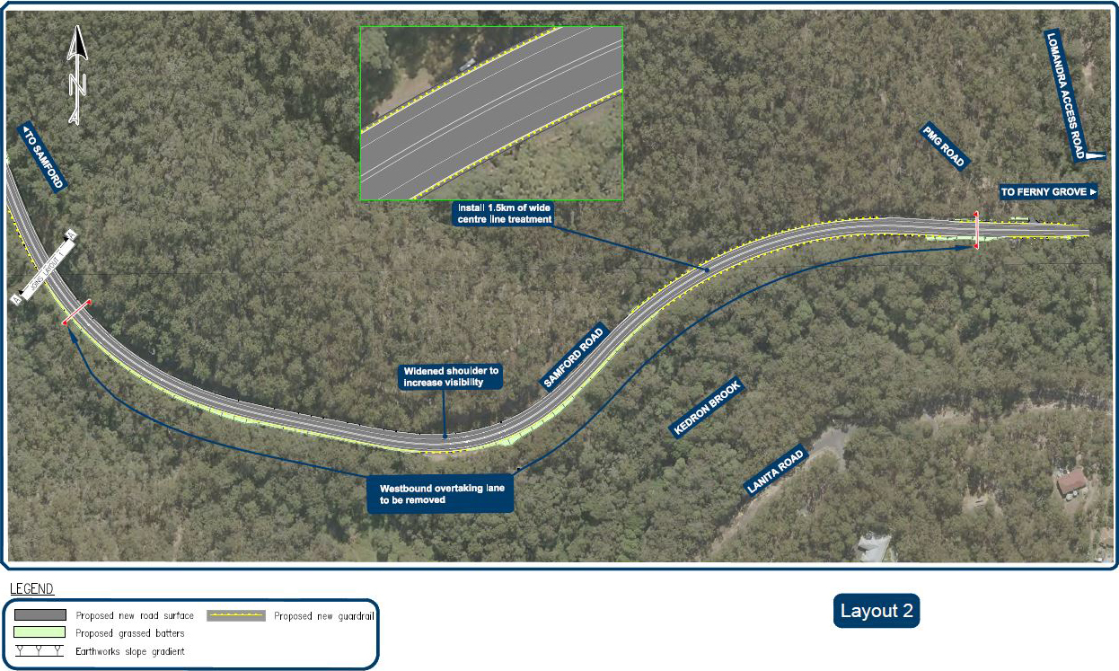 Samford Road safety improvements design layout 2