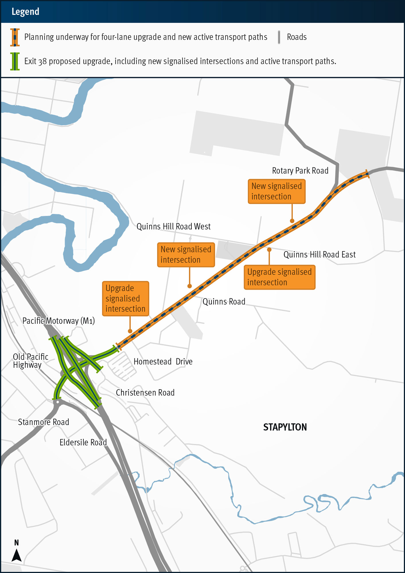 Stapylton Jacobs Well Road project location map