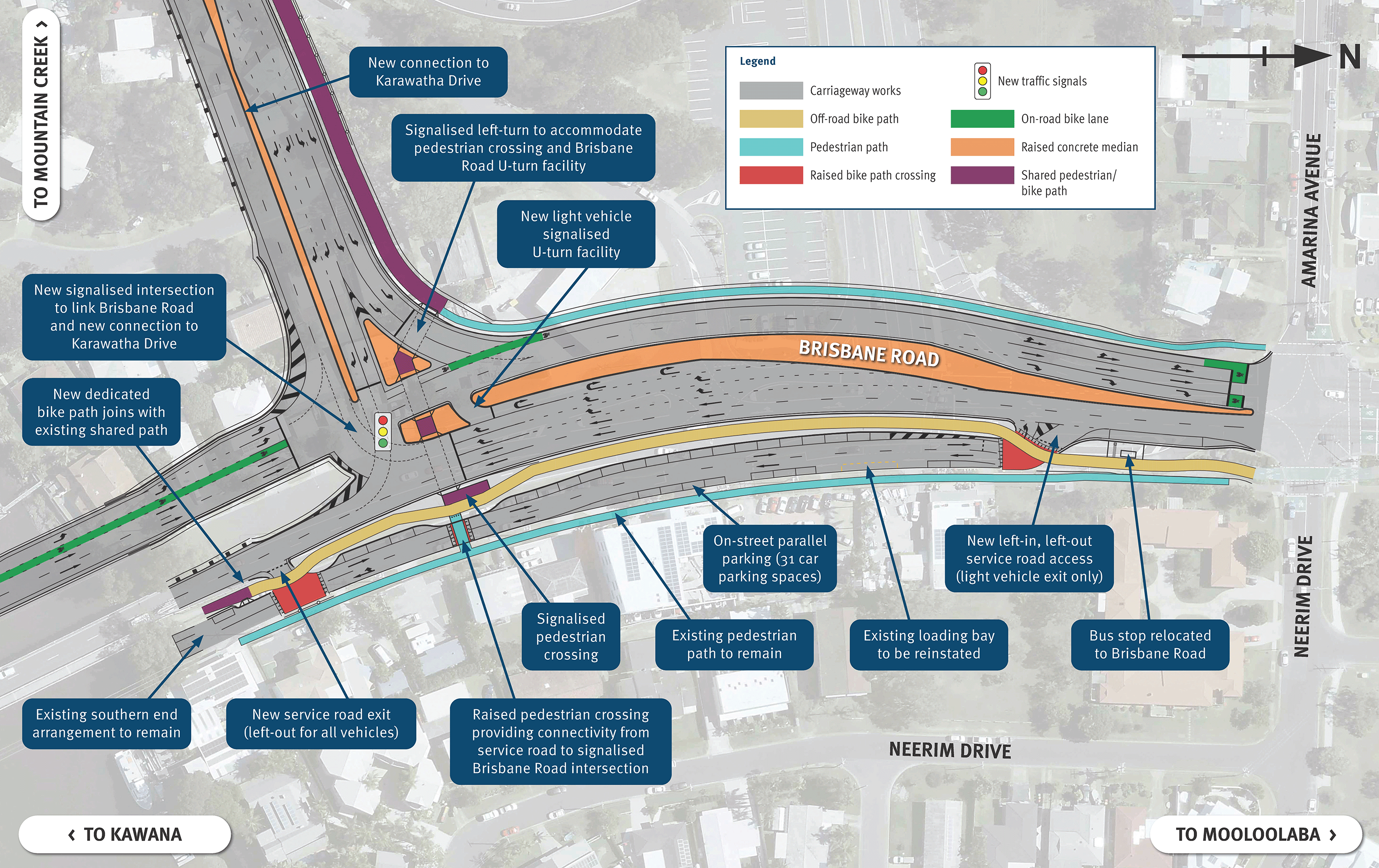 Sunshine Motorway, Mooloolah River Interchange Upgrade project map