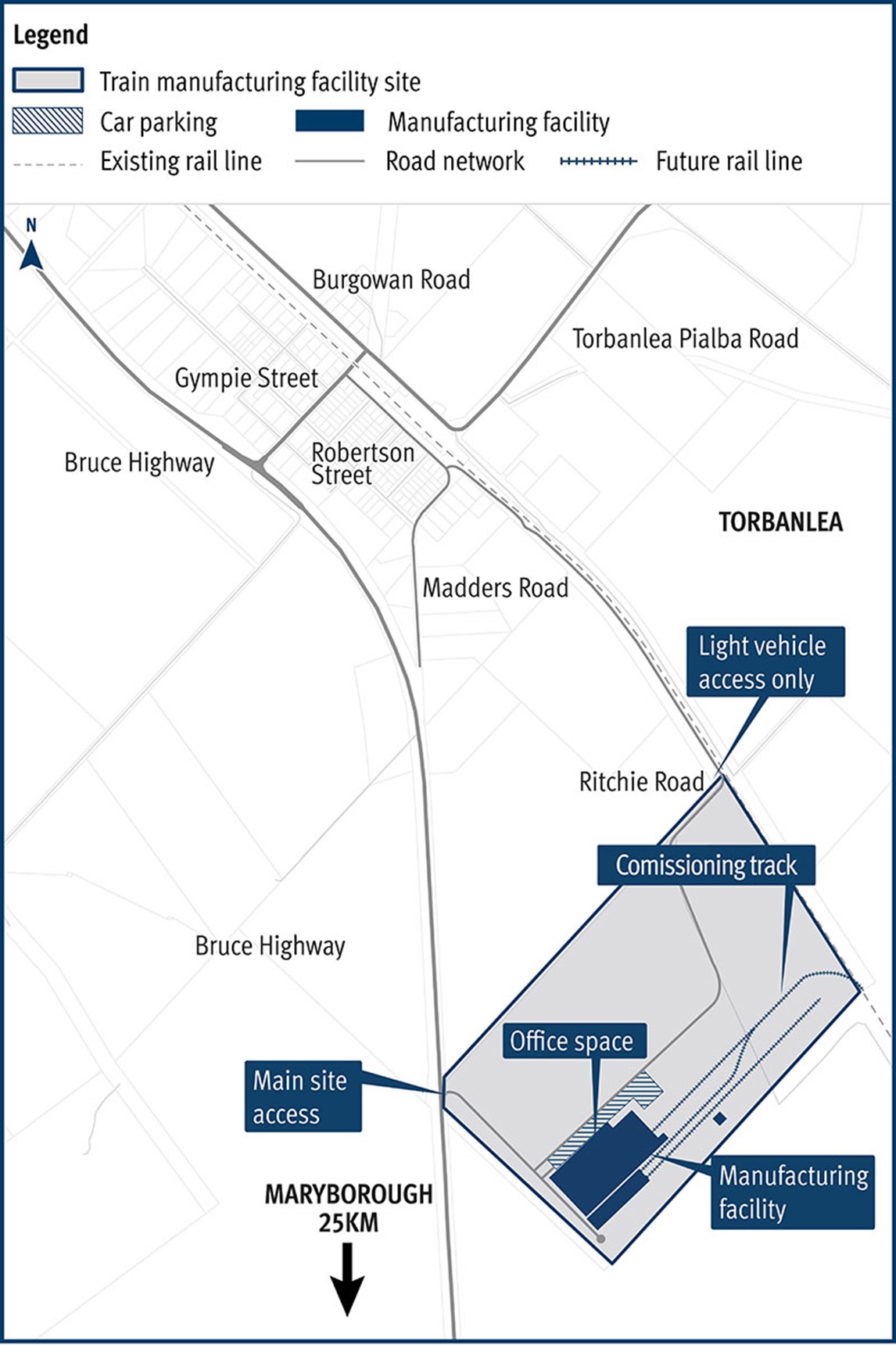 Torbanlea manufacturing facility location map 