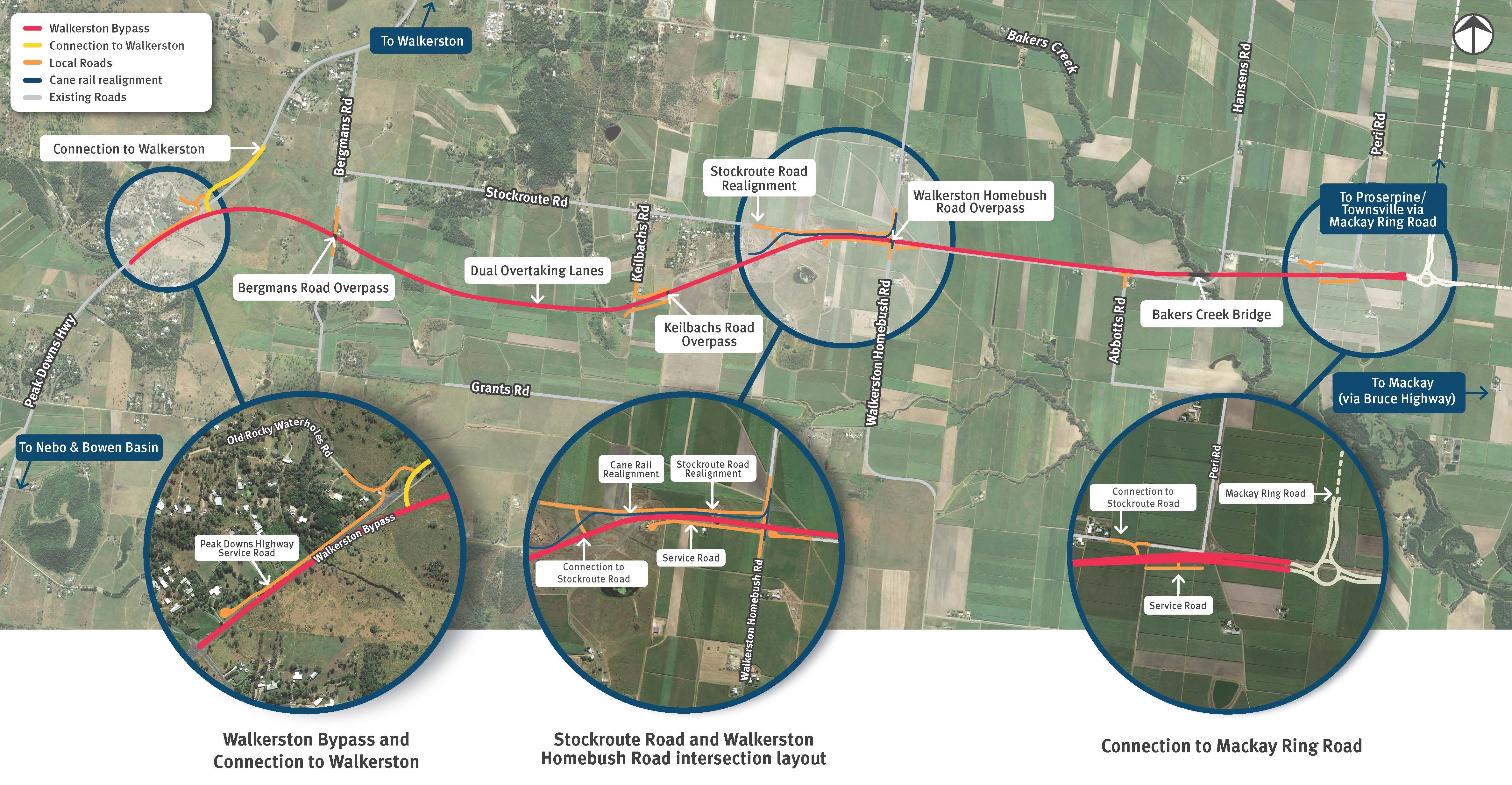 Walkerston Bypass map detail several upgrades