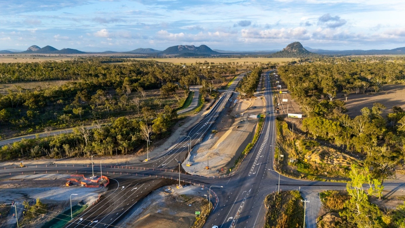 Yeppoon Road Upgrade project construction underway, showing new alignment