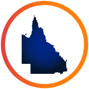  Icon of Queensland with a circle around it