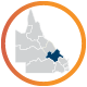 Fitzroy region highlighted in a map of Queensland