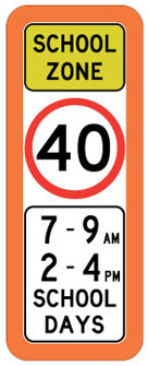 An image of a school zone speed limit sign
