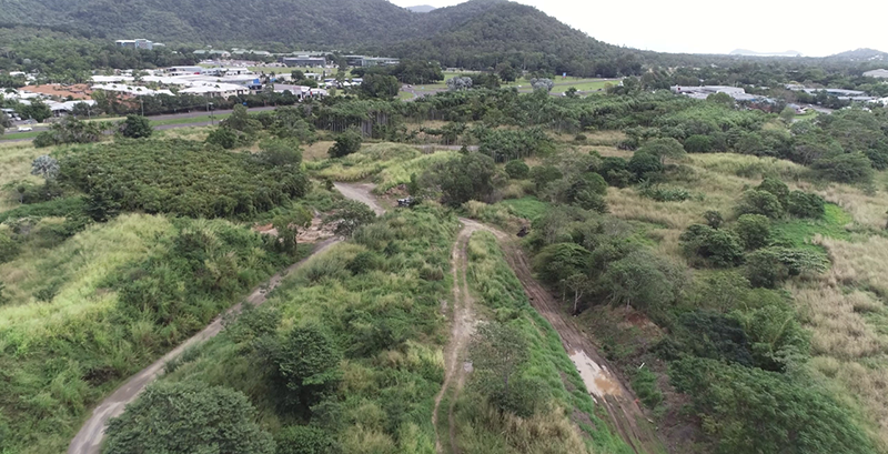 Ariel view facing north towards McGregor Road roundabout.