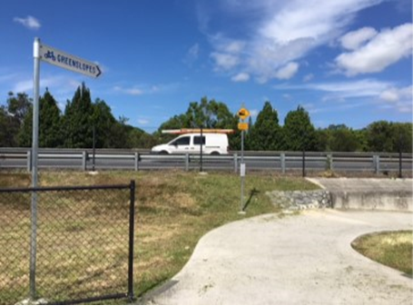 Signs at a cycle crossing point
