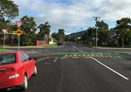 After construction of the Mann St Cycleway at one of the nine priority intersections