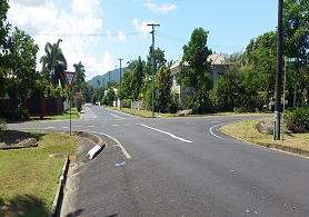 Before construction of the Mann St Cycleway at one of the 9 priority intersections