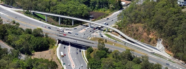 Image showing the Moggill Road Cycle Bridge from an aerial view