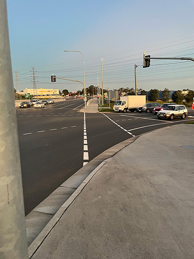 Looking eastbound toward the shared path on westbound bridge