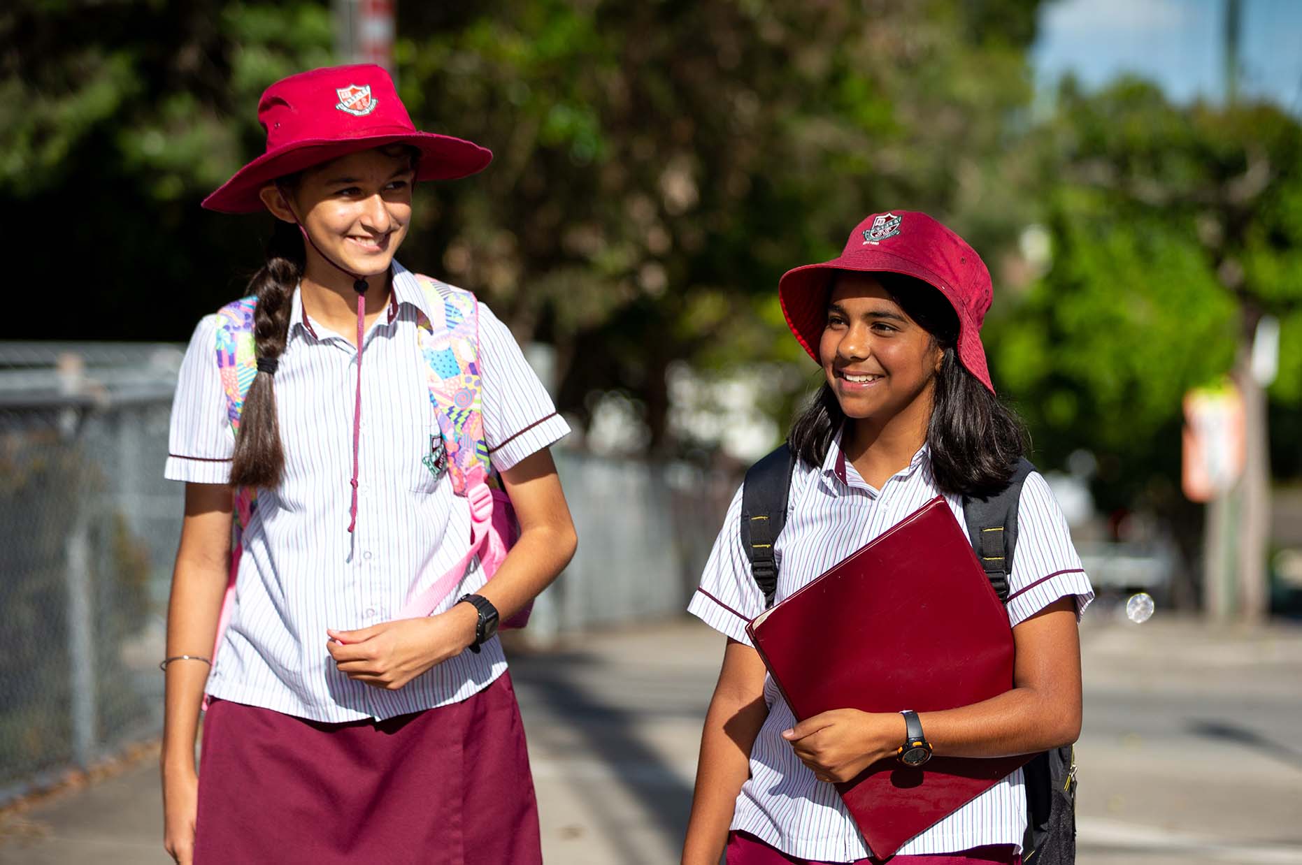 two children walking to school