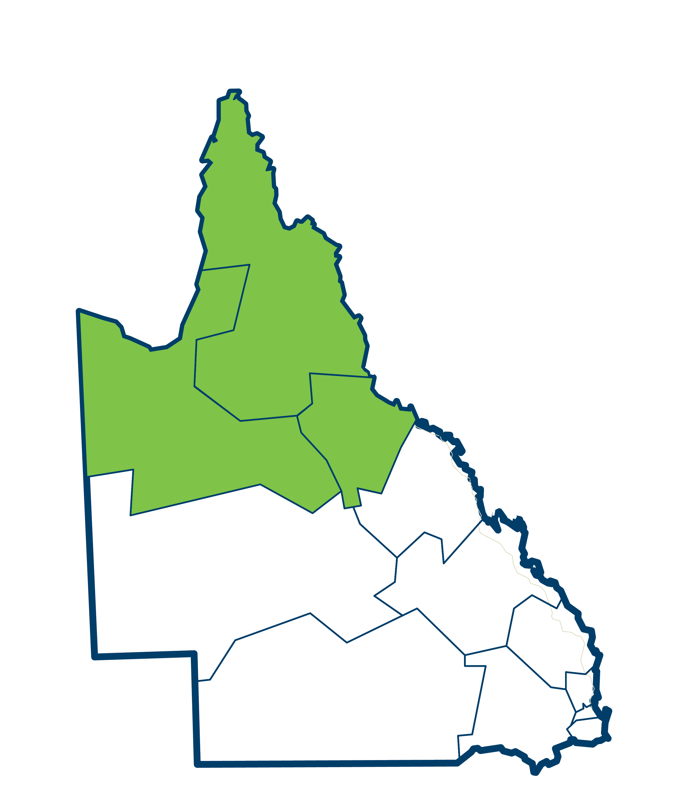 Map of Queensland highlighting North Queensland